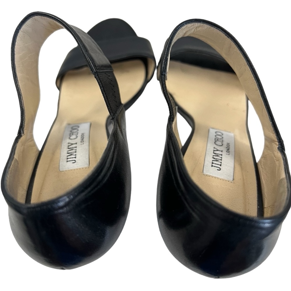 Jimmy Choo Black Leather Open Toe Sandals Size 40‎ (EU) - Picture 4 of 14